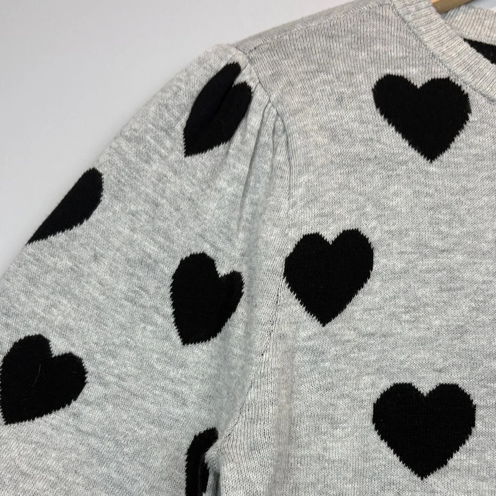 Kaily K Heart Print Knit Sweater | Playful Parisian Casual - Picture 4 of 10